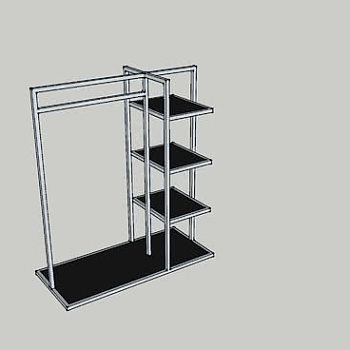 多层置物架衣架SU模型下载_sketchup草图大师SKP模型