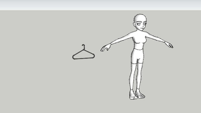 人物模型和衣架SU模型下载_sketchup草图大师SKP模型