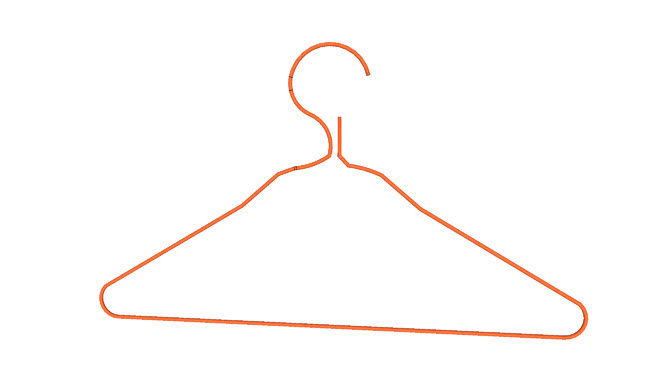 不对称的橙色衣架SU模型下载_sketchup草图大师SKP模型