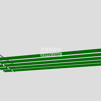 竹制挂衣架SU模型下载_sketchup草图大师SKP模型