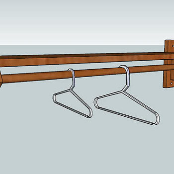 欧式简约实木挂衣架SU模型下载_sketchup草图大师SKP模型