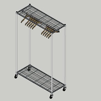 移动式挂衣架SU模型下载_sketchup草图大师SKP模型