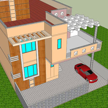 现代别墅双层建筑SU模型下载_sketchup草图大师SKP模型