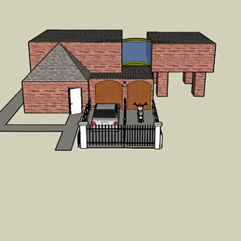 美式别墅建筑风格SU模型下载_sketchup草图大师SKP模型