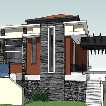 轻奢别墅车棚外观建筑SU模型下载_sketchup草图大师SKP模型