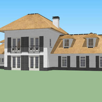 荷兰风格别墅建筑SU模型下载_sketchup草图大师SKP模型