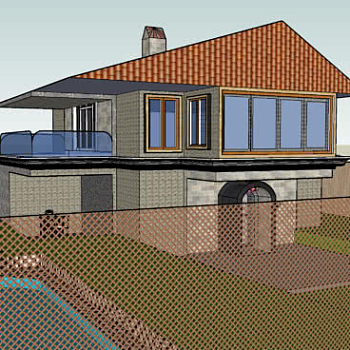 法式采光泳池别墅SU模型下载_sketchup草图大师SKP模型
