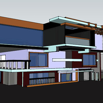 现代别墅地下车库SU模型下载_sketchup草图大师SKP模型