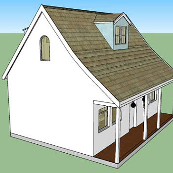 小型独栋乡村房屋SU模型下载_sketchup草图大师SKP模型