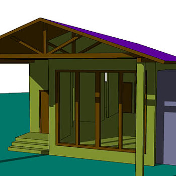 度假烟囱小房屋SU模型下载_sketchup草图大师SKP模型