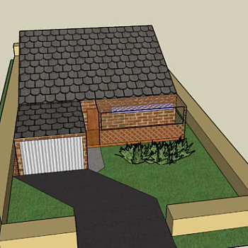 房子小屋围墙庭院车库SU模型下载_sketchup草图大师SKP模型