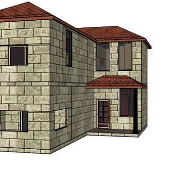 罗马风格别墅建筑SU模型下载_sketchup草图大师SKP模型