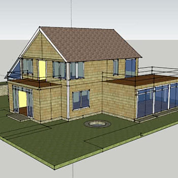 现代传统别墅小屋SU模型下载_sketchup草图大师SKP模型