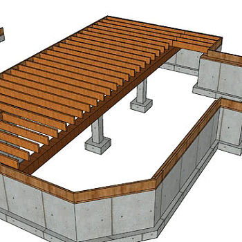 平房托梁模型建筑的SU模型下载_sketchup草图大师SKP模型