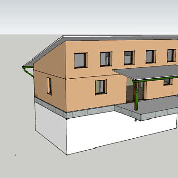 现代乡村小平房和地基SU模型下载_sketchup草图大师SKP模型