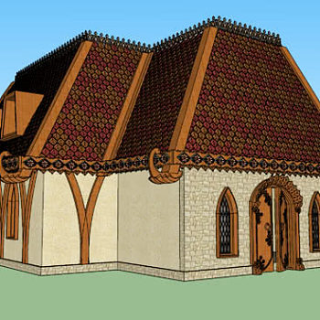 亚洲传统老式小屋SU模型下载_sketchup草图大师SKP模型