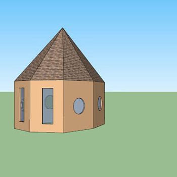 尖塔型屋顶小屋SU模型下载_sketchup草图大师SKP模型