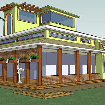 现代住宅走廊过道设计SU模型下载_sketchup草图大师SKP模型