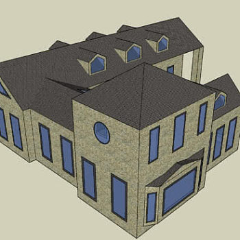 乡村庄园住宅别墅SU模型下载_sketchup草图大师SKP模型