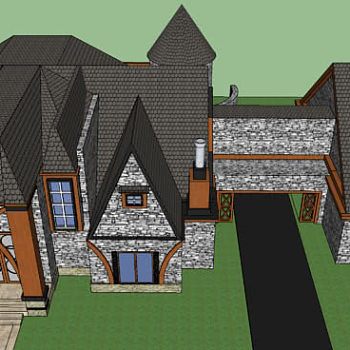 欧式古典豪华别墅SU模型下载_sketchup草图大师SKP模型