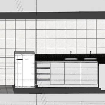 现代家居L型橱柜SU模型下载_sketchup草图大师SKP模型