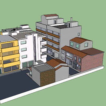 现代住宅套房建筑SU模型下载_sketchup草图大师SKP模型