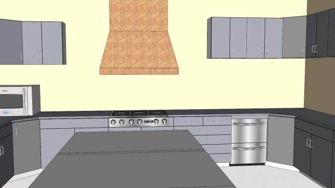 商业厨房橱柜SU模型下载_sketchup草图大师SKP模型