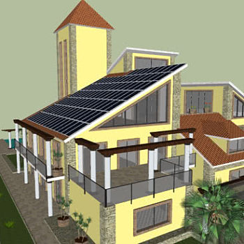 现代生态别墅建筑SU模型下载_sketchup草图大师SKP模型