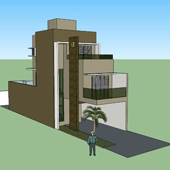 三层小别墅套房SU模型下载_sketchup草图大师SKP模型