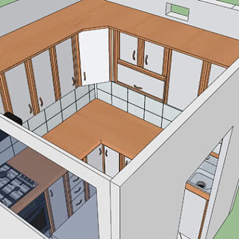 现代厨房橱柜烹饪设备空间SU模型下载_sketchup草图大师SKP模型