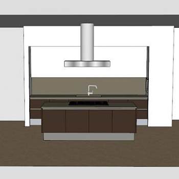 阿姆斯特丹岛型橱柜SU模型下载_sketchup草图大师SKP模型