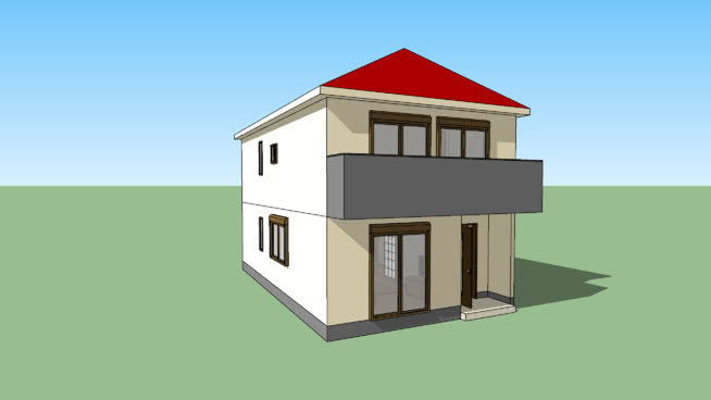 现代日系家庭住宅SU模型下载_sketchup草图大师SKP模型