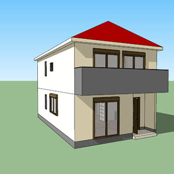 现代日系家庭住宅SU模型下载_sketchup草图大师SKP模型