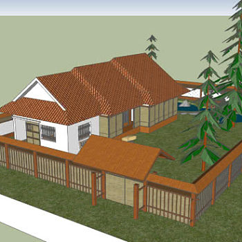 日本茶室庭院房屋SU模型下载_sketchup草图大师SKP模型