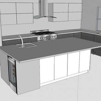 杰夫厨房橱柜SU模型下载_sketchup草图大师SKP模型