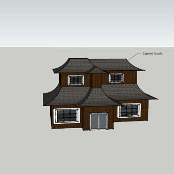 现代风格传统日式房屋SU模型下载_sketchup草图大师SKP模型