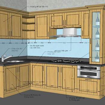 现代转角L型橱柜厨房SU模型下载_sketchup草图大师SKP模型