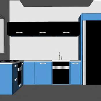 现代室内转角橱柜SU模型下载_sketchup草图大师SKP模型