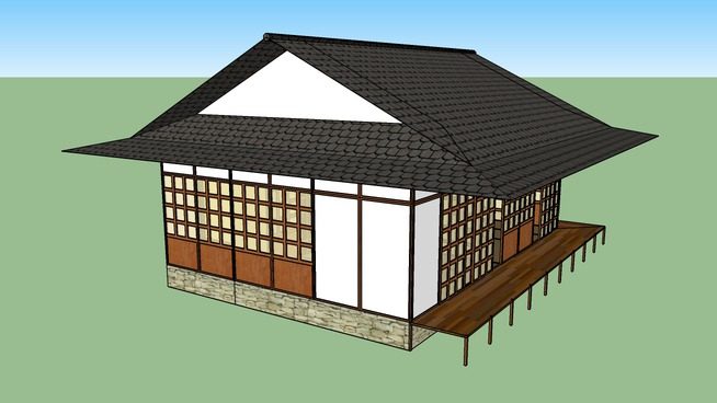 典型老式的日本房子SU模型下载_sketchup草图大师SKP模型