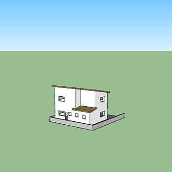 现代日式房屋建筑外观SU模型下载_sketchup草图大师SKP模型