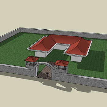 日本瓦房建筑风格SU模型下载_sketchup草图大师SKP模型