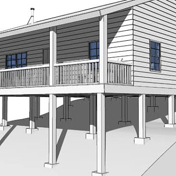 山地高跷木屋房屋SU模型下载_sketchup草图大师SKP模型