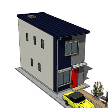 小户型双层休闲住宅SU模型下载_sketchup草图大师SKP模型