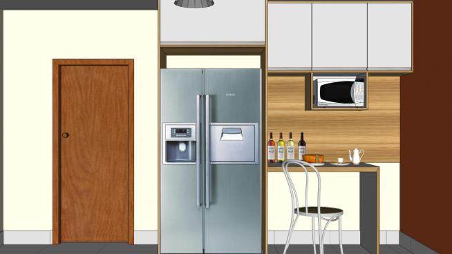 现代家具厨房SU模型下载_sketchup草图大师SKP模型