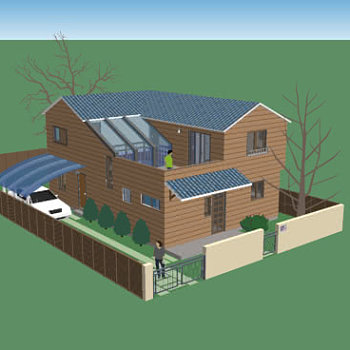 日本现代郊区住宅SU模型下载_sketchup草图大师SKP模型