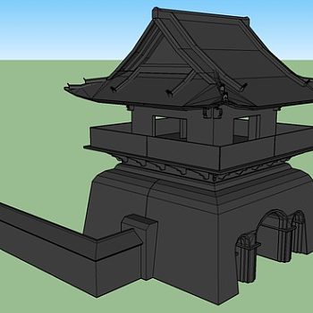 台北东和禅寺钟楼SU模型下载_sketchup草图大师SKP模型