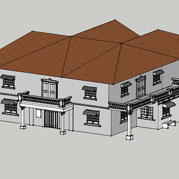 菲律宾建筑大楼SU模型下载_sketchup草图大师SKP模型