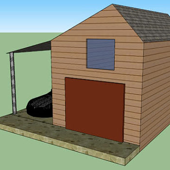 小型房屋和车棚SU模型下载_sketchup草图大师SKP模型