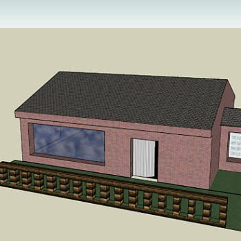 乡村单层房屋走廊护栏SU模型下载_sketchup草图大师SKP模型