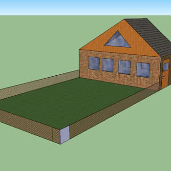 乡村房子围墙庭院SU模型下载_sketchup草图大师SKP模型